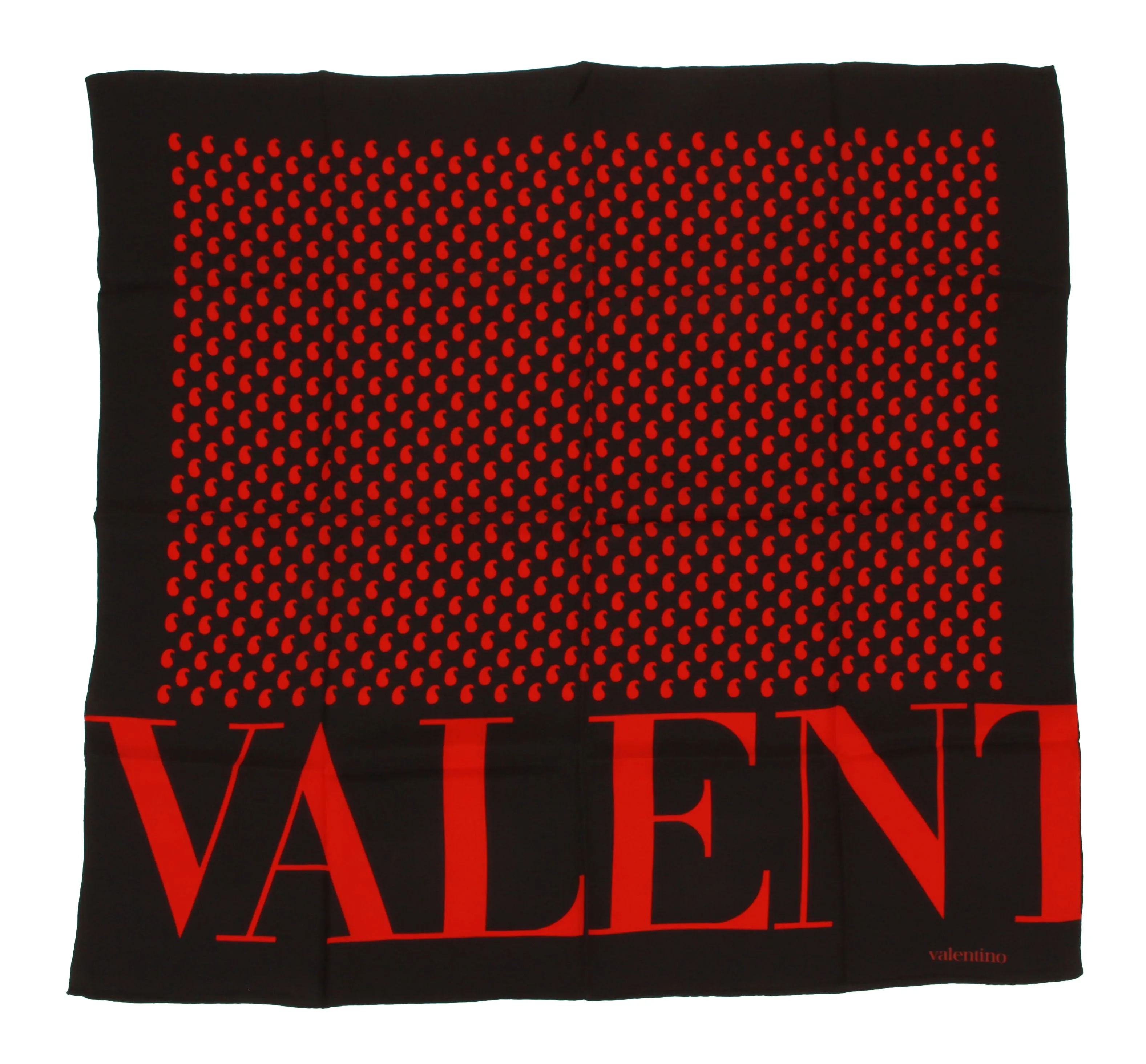 Valentino vintage red black silk scarf