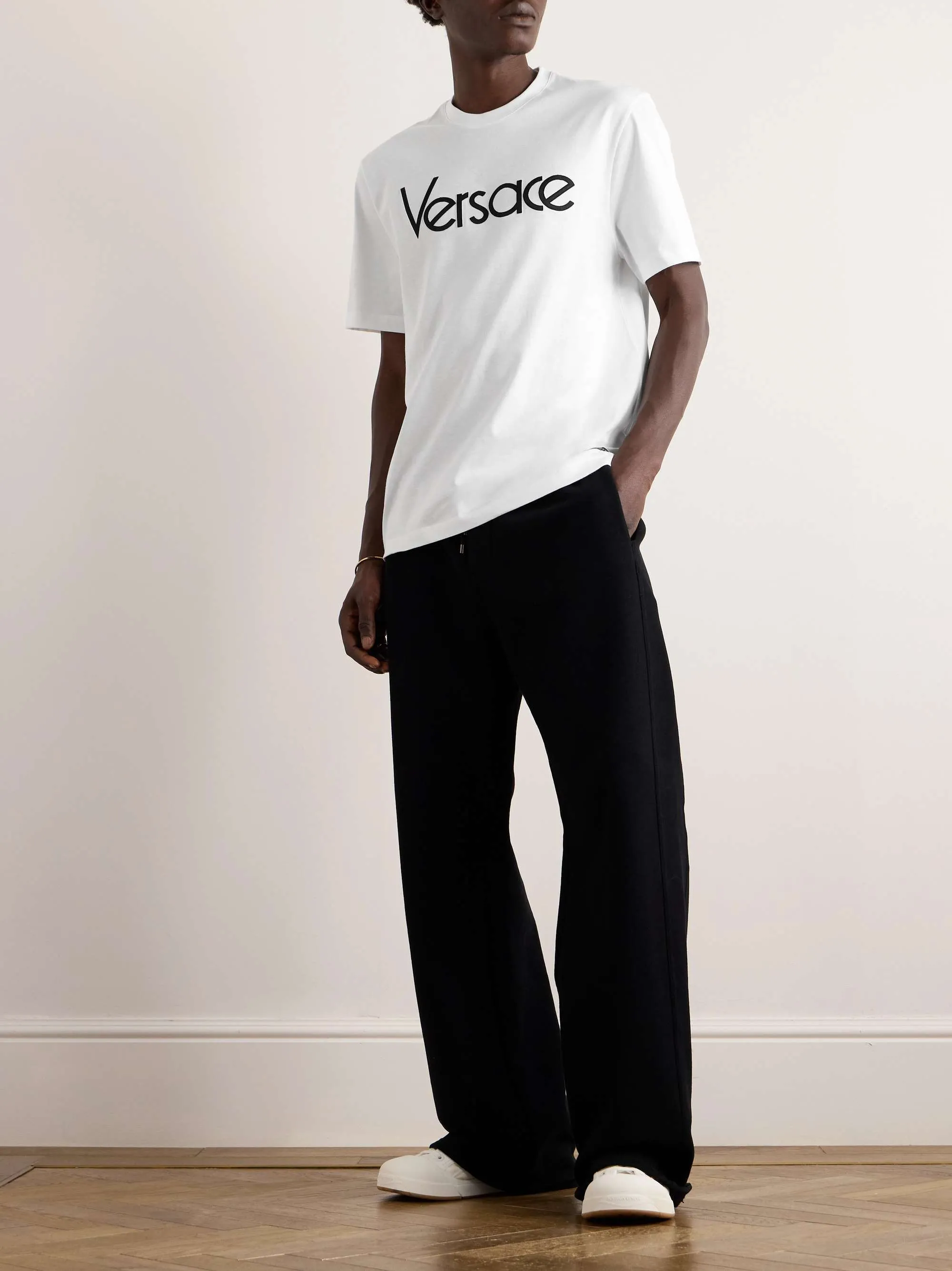 VERSACE  |Cotton Short Sleeves Logo Luxury T-Shirts