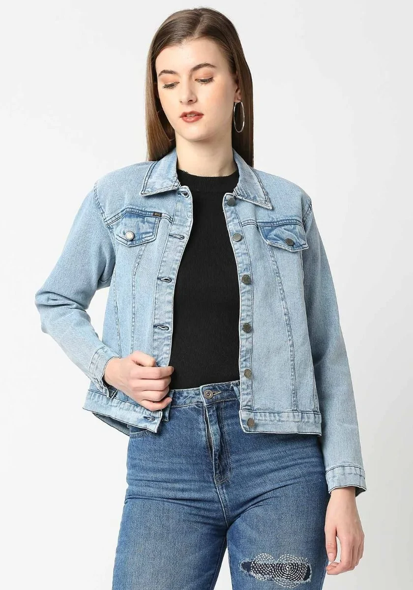 Women Denim Jacket - Light Blue