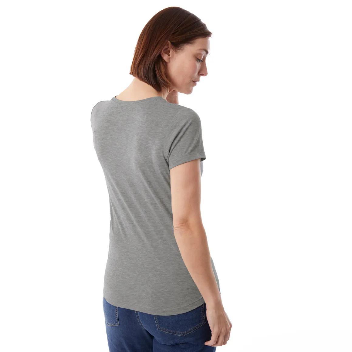 Women's Basis Short Sleeve T Mid Grey Marl