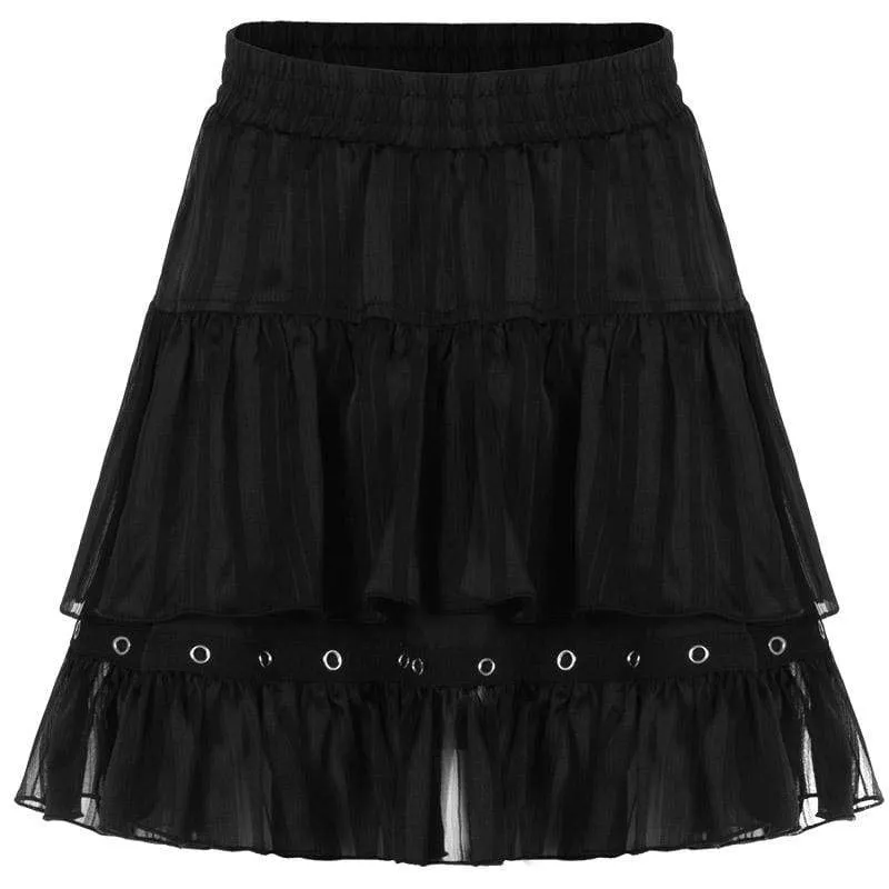 Women's Eyelets Ruffled Tiered Skirts