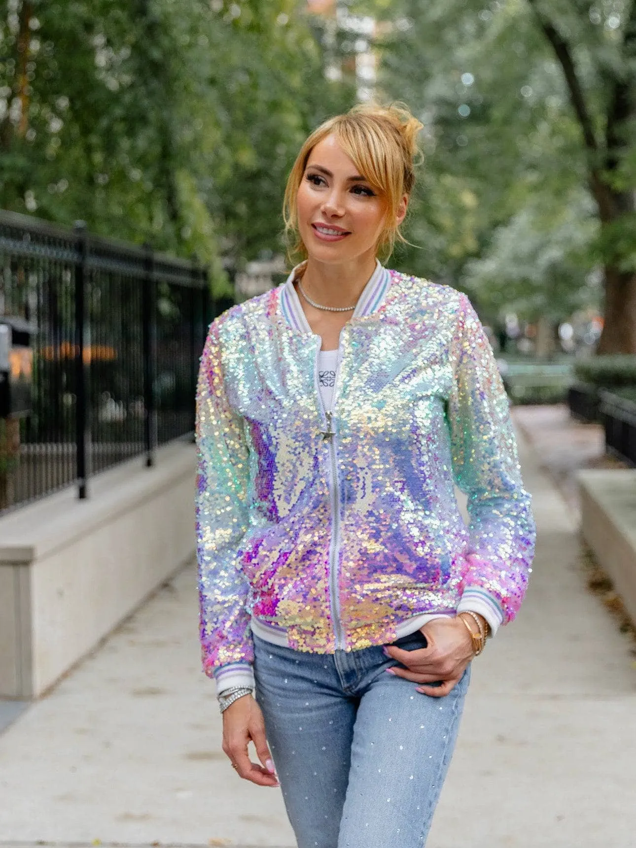 Women's Icy Ombre Sequin Jacket