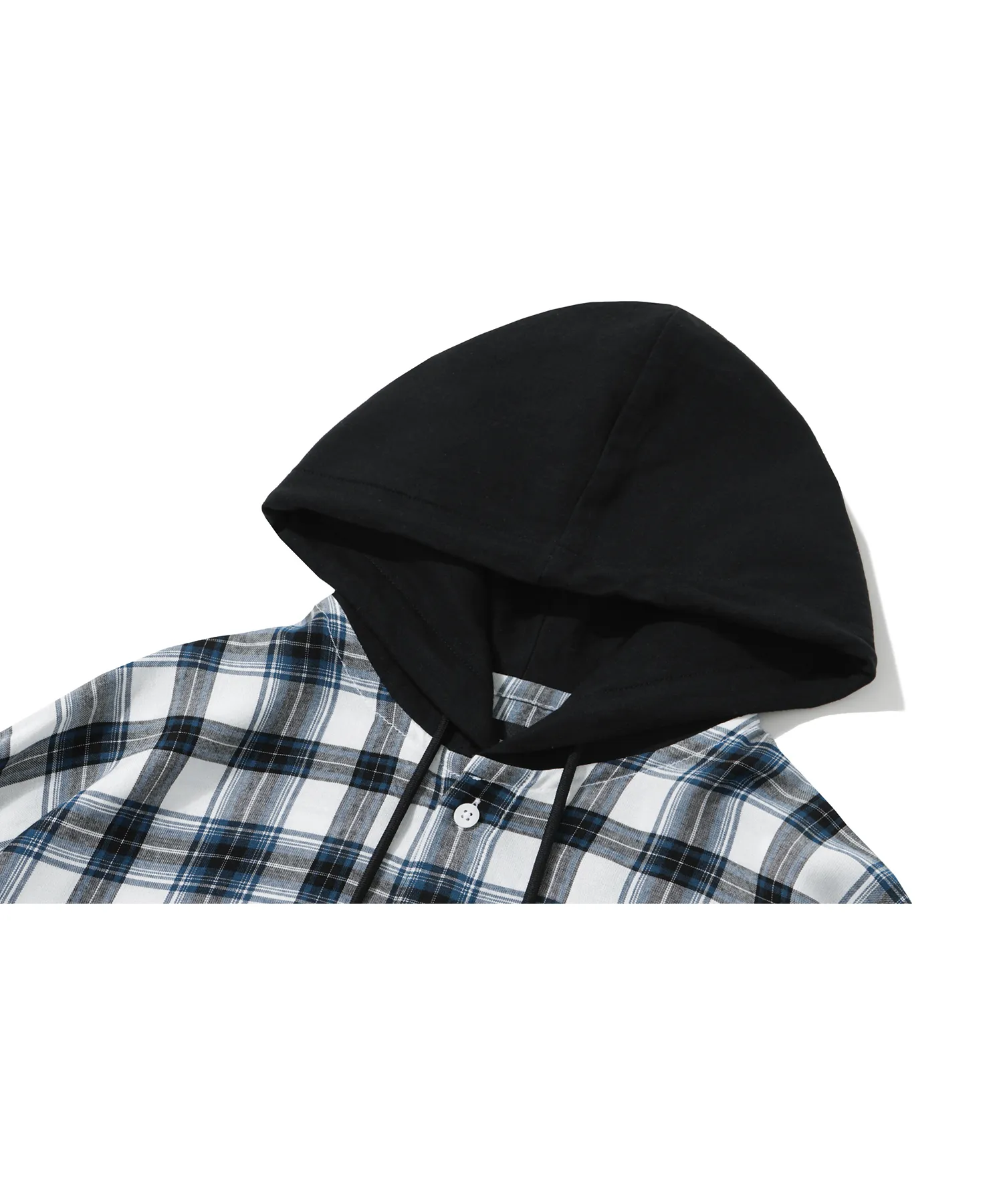 WOOALONG  |[WOOALONG]★Over-fit check hood shirt